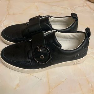 Fly London Black Buckle Shoes Size 39|8